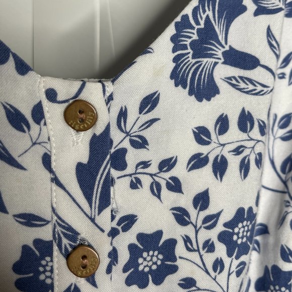 SOLD Tigerlily Blue Floral Print Cameli Jumpsuit Size 10 Wide Leg Sleeveless - Picture 7 of 13